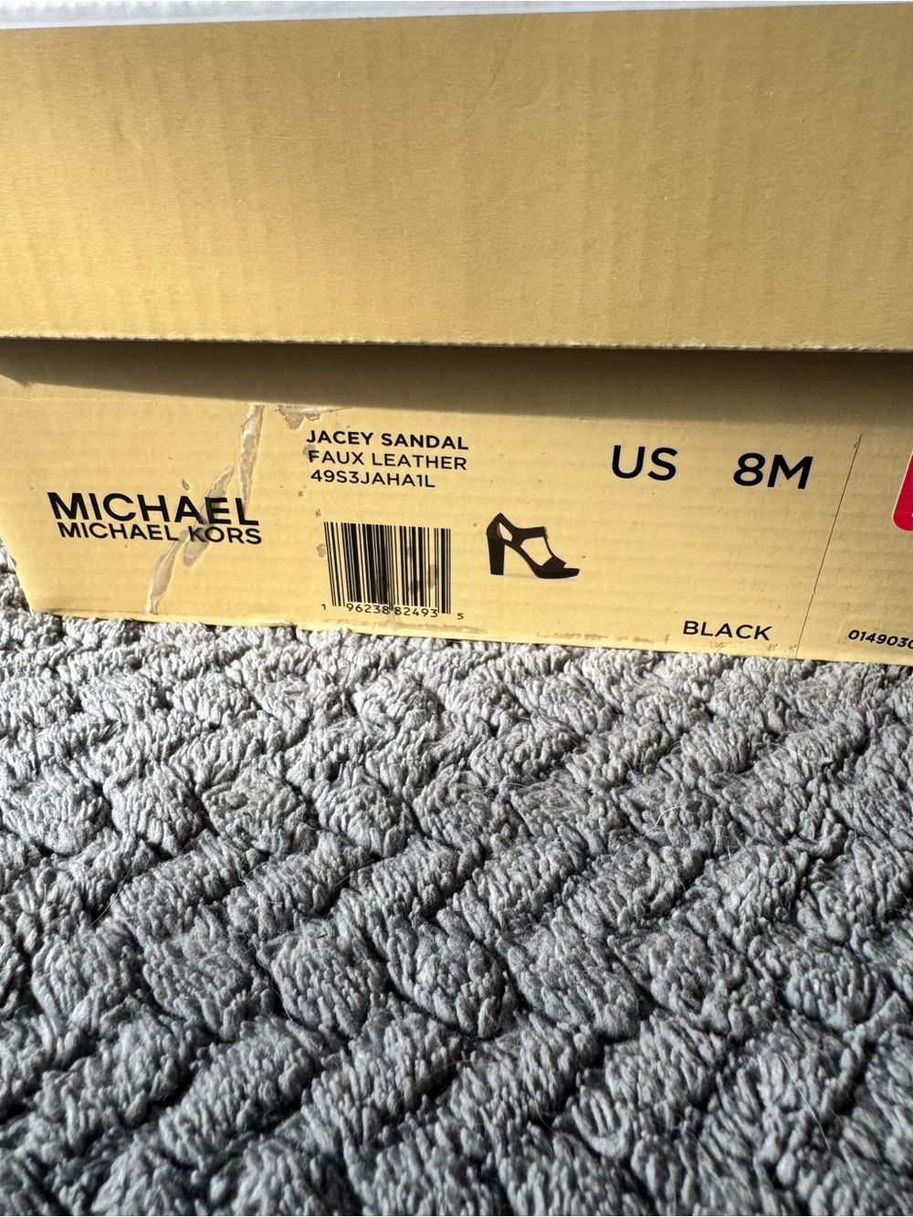 Michael Kors Black Leather Platform Block Heel Sandals - Picture 2 of 2